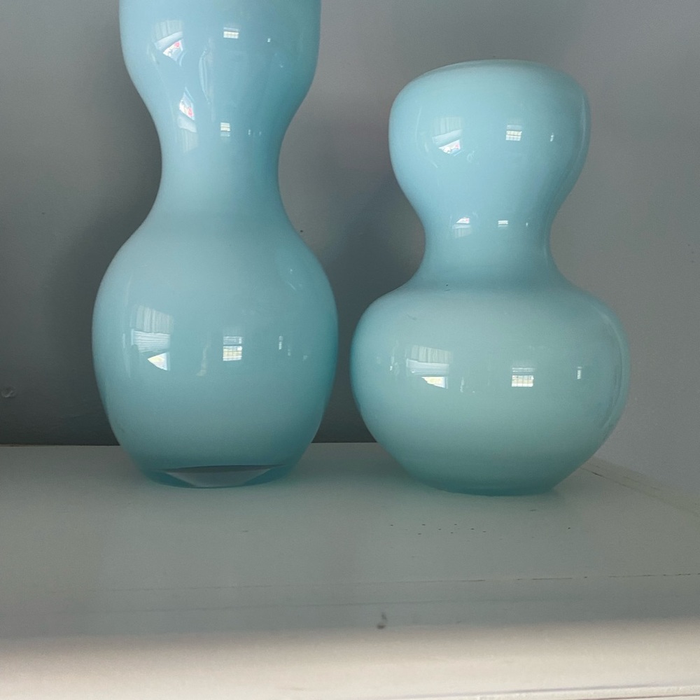 Elegant Blue Glass Vases